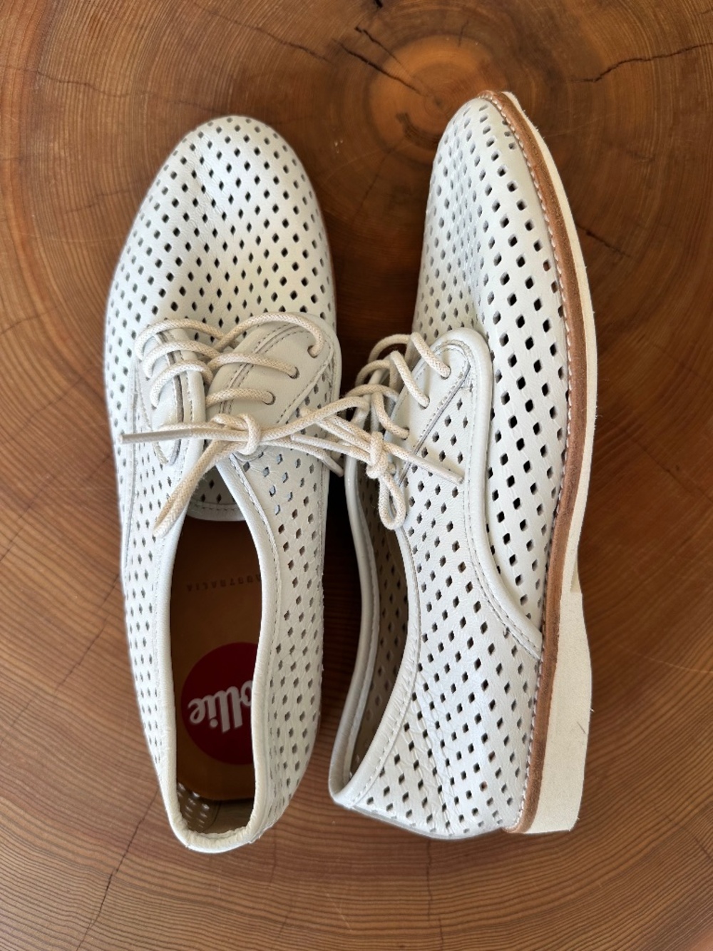 NWOT Rollie White Flat Shoes: Derby Punch Size 38